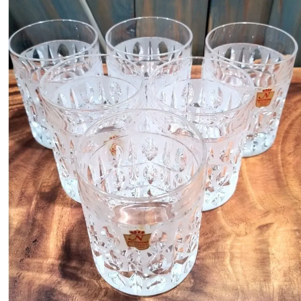663. Nachtmann Leaded Crystal Whiskey Low Ball Tumbler Set of 6 Made In Germany